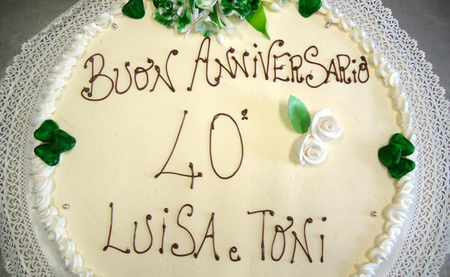 Torta anniversario di matrimonio